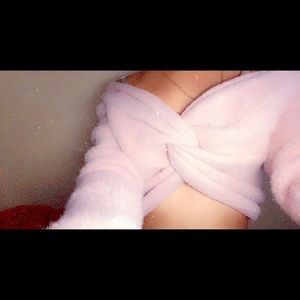 A soft off the shoulder crop top